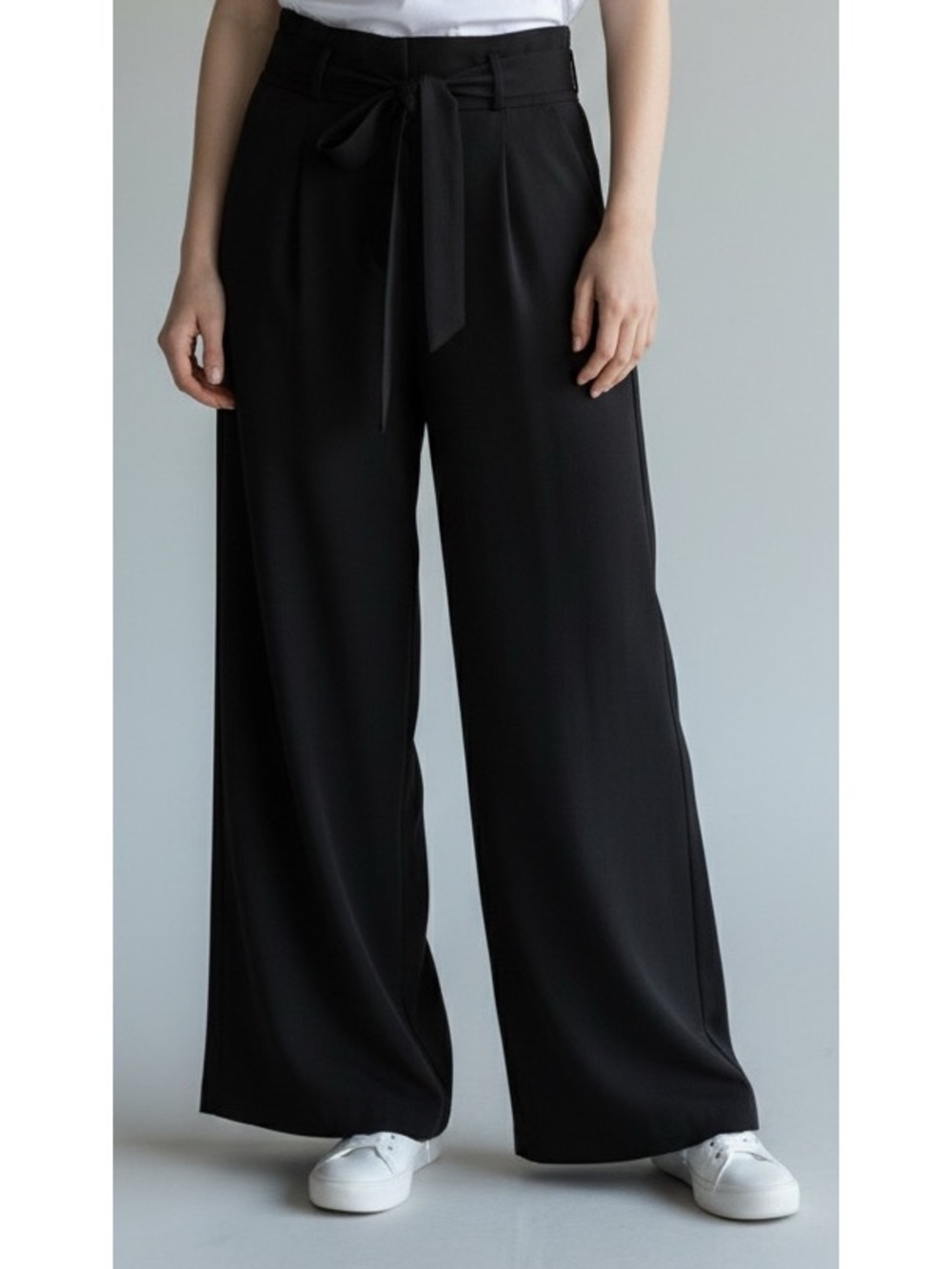 American Rag Juniors Size 1 CIE Black Wide Leg Pants With Removable Belt